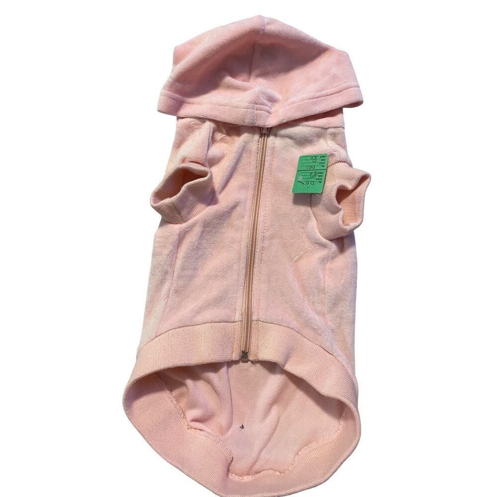 Dog Hoodie Sweater Pink Fleece Zip-Up With Hood For Pets Small S